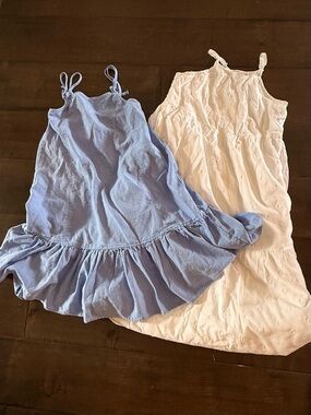 Zara Blue and White Cotton Sundress Set